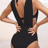 Luxe Shaping Fürdőruha Mély V-kivágással