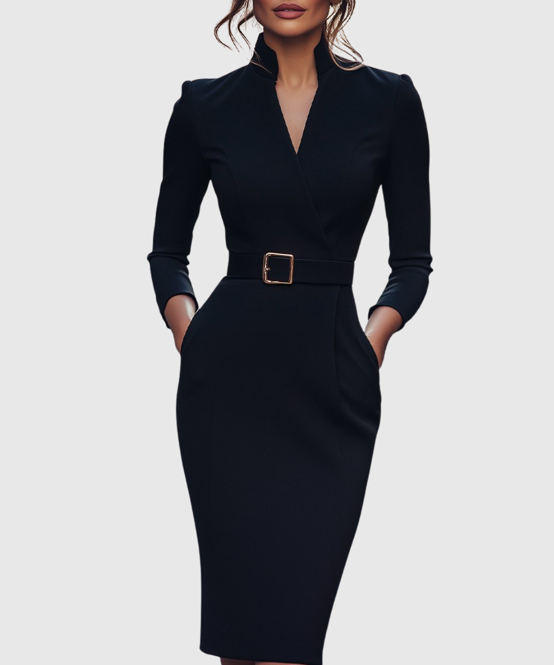 Felicia – Rochie Midi Tip Creion cu Curea