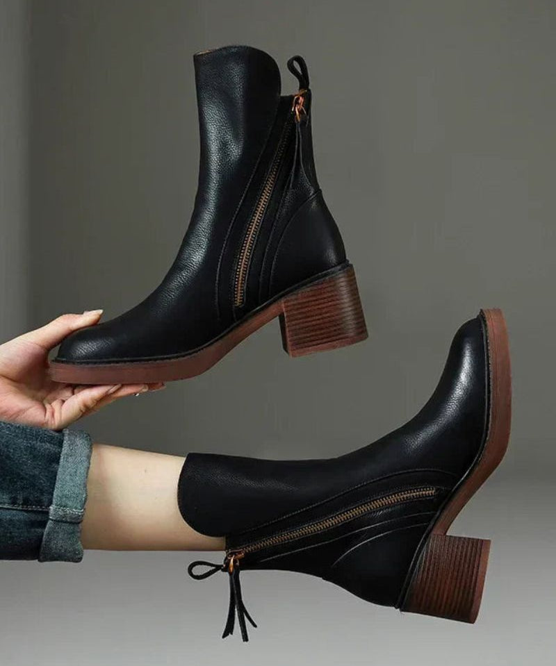 Valorine | Botine elegante din piele ecologică cu toc confortabil