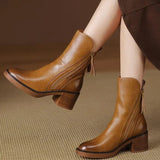 Valorine | Botine elegante din piele ecologică cu toc confortabil