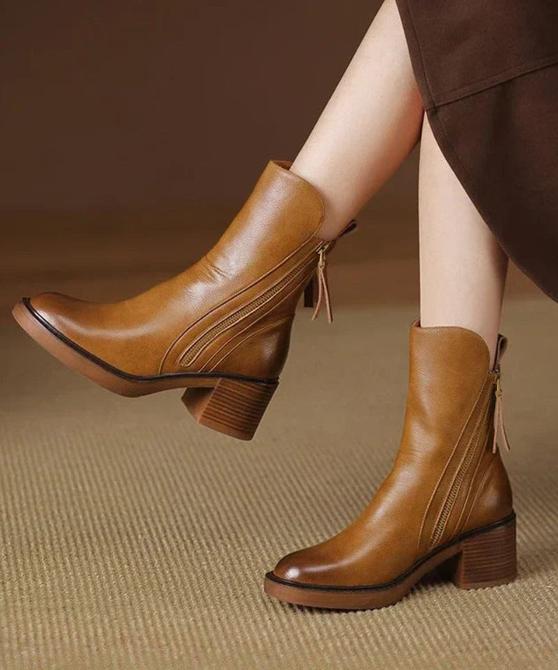 Valorine | Botine elegante din piele ecologică cu toc confortabil
