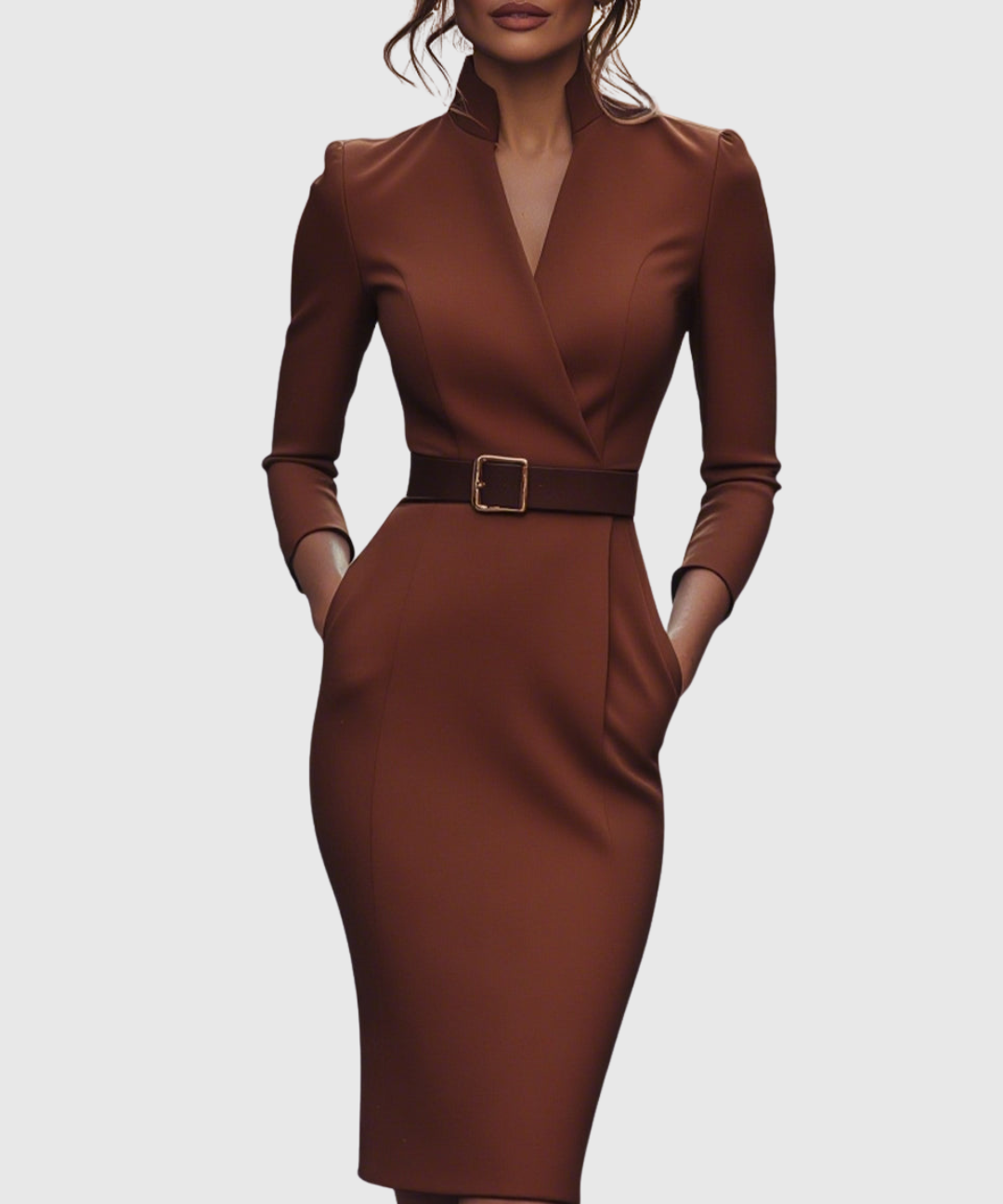 Felicia – Rochie Midi Tip Creion cu Curea