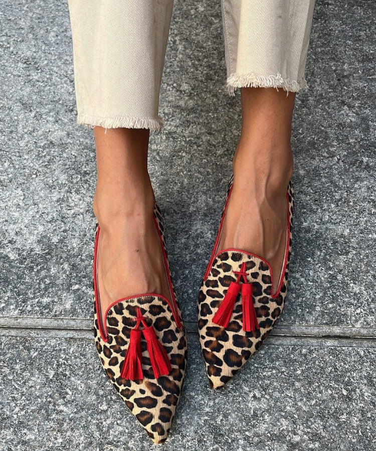 Gisela - Mocasini Safari cu imprimeu leopard