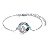 Pulseira de Charme de Cão Ajustável em Prata Esterlina