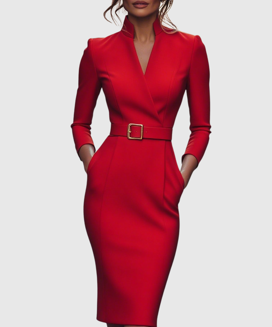 Felicia – Rochie Midi Tip Creion cu Curea