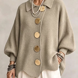 Isadora™ | Oversize Galléros Kardigán With Large Fémgombok