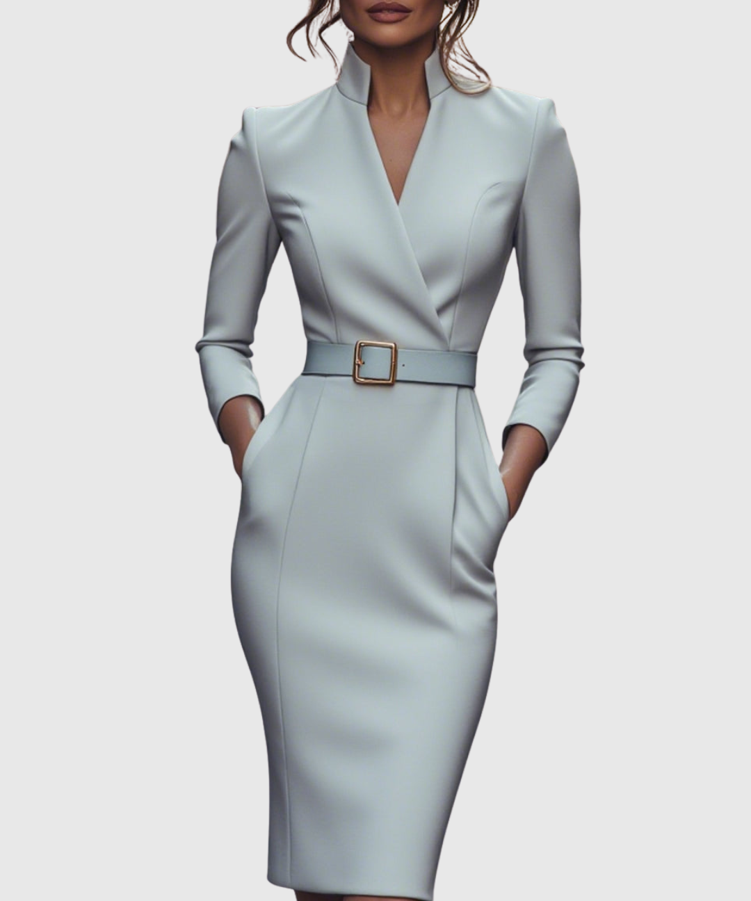 Felicia – Rochie Midi Tip Creion cu Curea