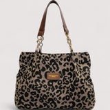 Lévrier – Geantă shopper din pânză cu imprimeu leopard