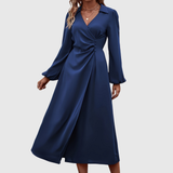 Justina – Rochie Midi cu Detaliu Răsucit