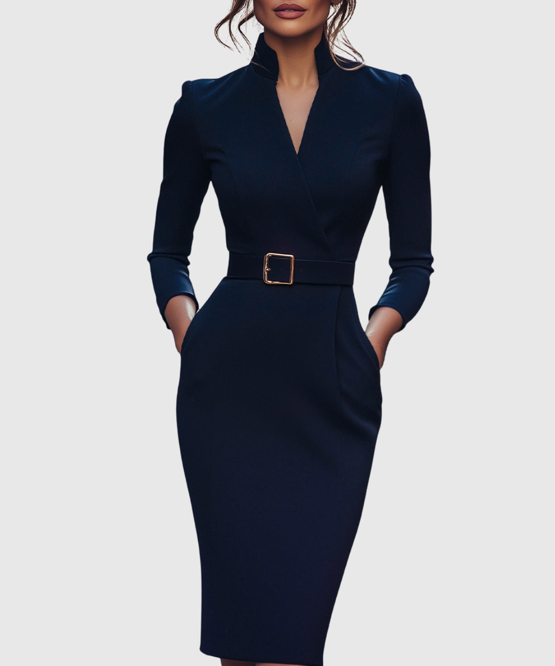 Felicia – Rochie Midi Tip Creion cu Curea