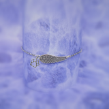 Pulseira Memorial de Prata com Asa de Anjo e Impressão de Patinha | Feita à Mão