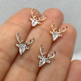 Brincos de Chifre com Zircão Claro