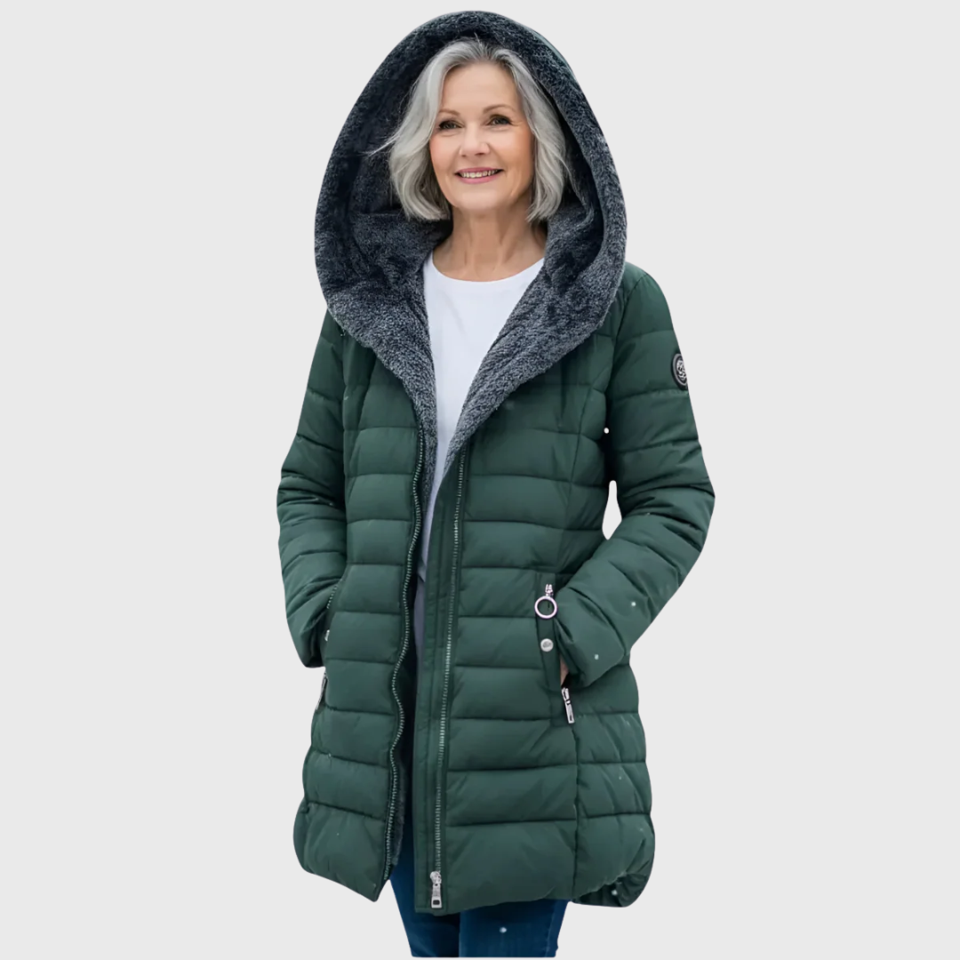 Elena | palton impermeabil cu blană