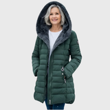 Elena | palton impermeabil cu blană