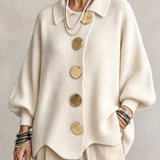 Isadora™ | Oversize Galléros Kardigán With Large Fémgombok