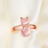 Anel de Gato em Ouro Rosa