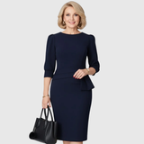 Ecaterina – Rochie Midi cu Volan la Talie
