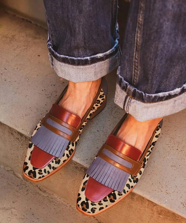 Zelda - Mocasin elegant cu imprimeu leopard