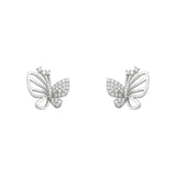 Brincos de Pino em Zirconia em Forma de Borboleta Elegantes