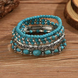 Riikka™ | Boho karkötő szett türkiz gyöngyökkel