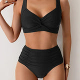 Nicoletta | Ráncolt Anyagú Bikini Bandeau