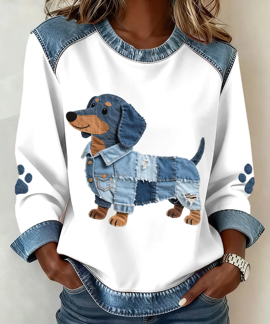Anca – Pulover Patchwork Cățeluș