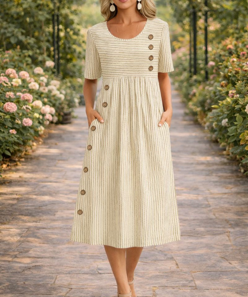 Mona – Rochie cu Dungi Albastre