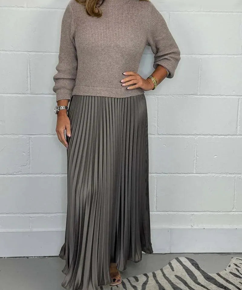 Mădălina – Rochie Maxi Plisată